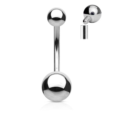 Belly button ring internally threaded made of surgical steel