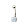 Belly button ring made of surgical steel with opal stone Piercing