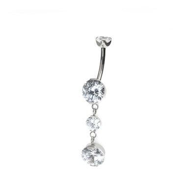 Titanium belly ring with dangle