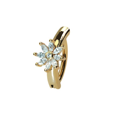Belly clicker with sparkling flower