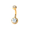 Belly button ring double jeweled with gold-plating Piercing Jewelry