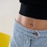 Belly button ring double jeweled with gold-plating Body Piercing