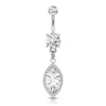 Belly button ring with marquise stone dangle Piercing Jewelry