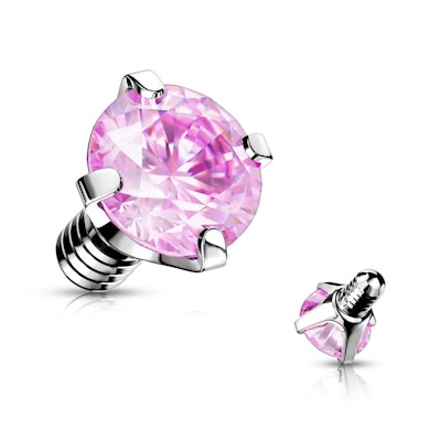 Dermal top jewelry with large gem.