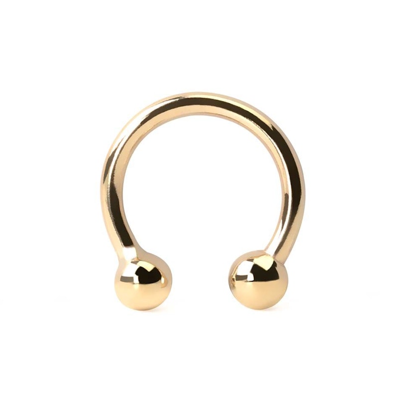 Circular barbell made of 14k gold Body Piercing