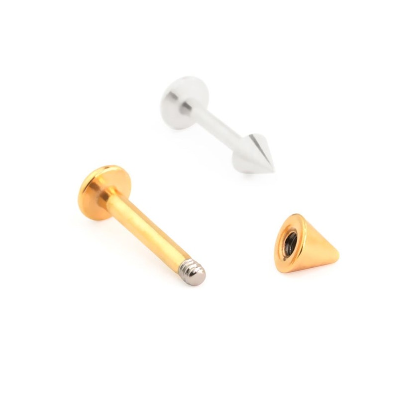 Labret with spike top in your choice of color Piercing Jewelry