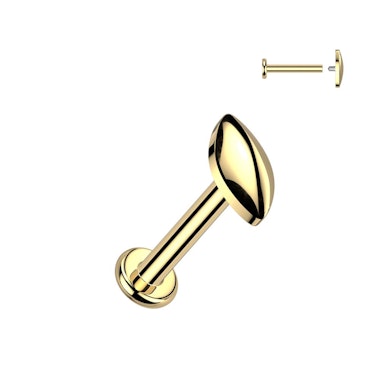 Rounded oval titanium labret