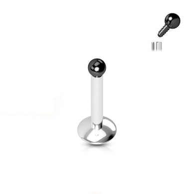 Labret med lille titaniumsbelagt kugle-Sort