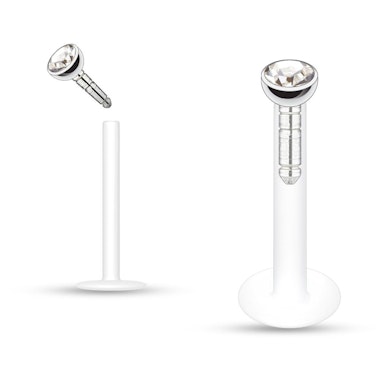 Labret iz PTFE s kamni različnih barv