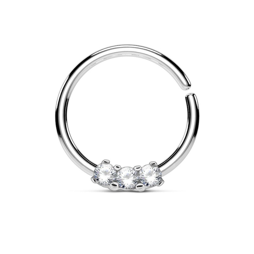 Septum ring of a small size with tiny stones Piercing