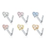 Nose ring with heart and three stones Piercing Jewelry