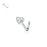 Nose ring with heart and three stones Piercings