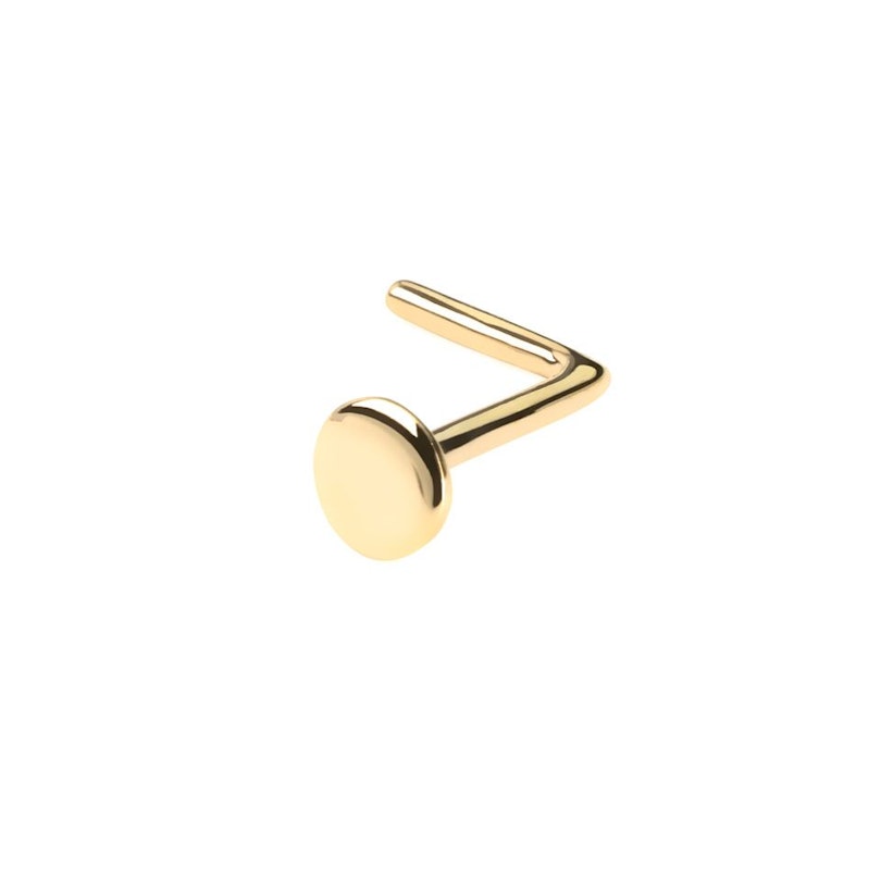 Nose ring made of 14k gold with flat top Piercing Jewelry