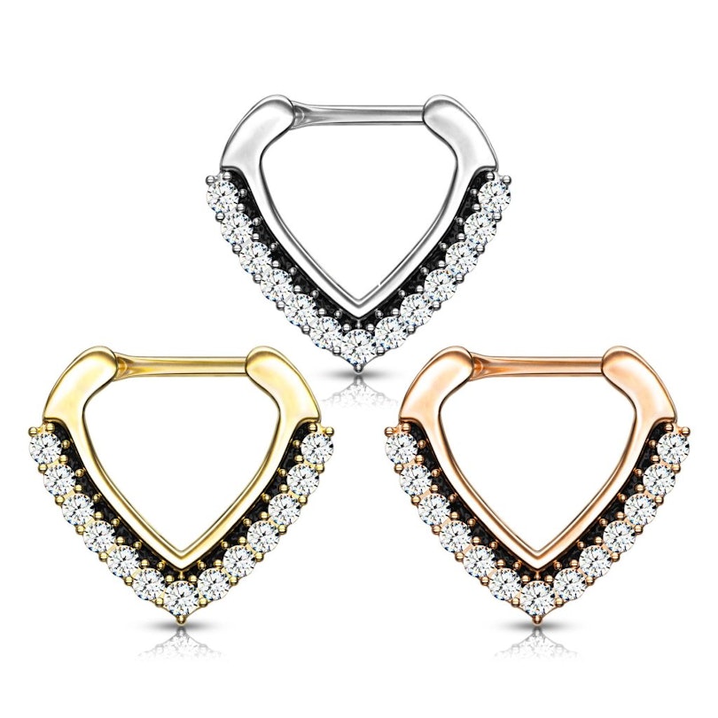 Septum clicker with paved chevron shape Body Piercing