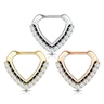 Septum clicker with paved chevron shape Body Piercing