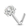 Nose ring made of 14k gold with studded lotus flower Body Jewelry