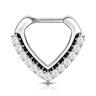 Septum clicker with paved chevron shape Body Jewelry