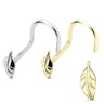 Nose screw made of solid 14k gold with leaf Piercing Jewelry