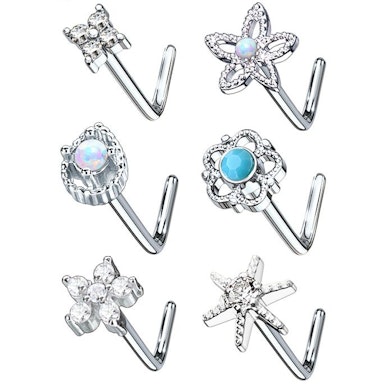 Set of 6 nose rings