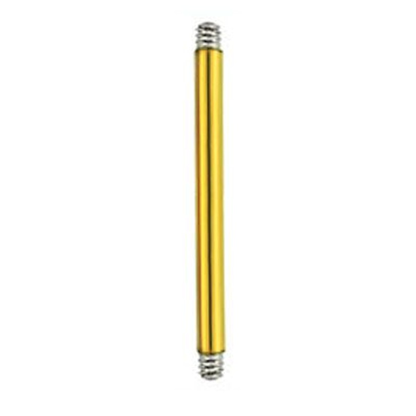 Loose straight barbell gold-plated Body Piercing