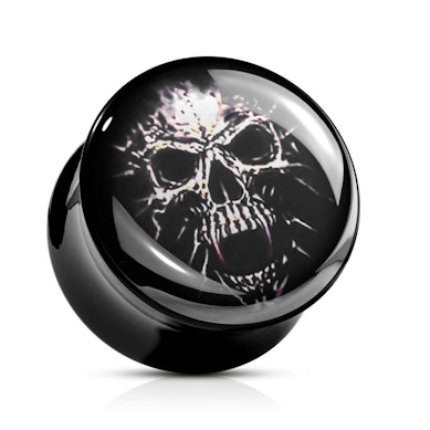Plug made of acrylic with skull