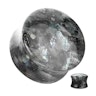 Double flared plug in natural black labradorite Piercings