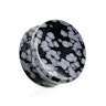 Plug of obsidian with snowflakes Piercing