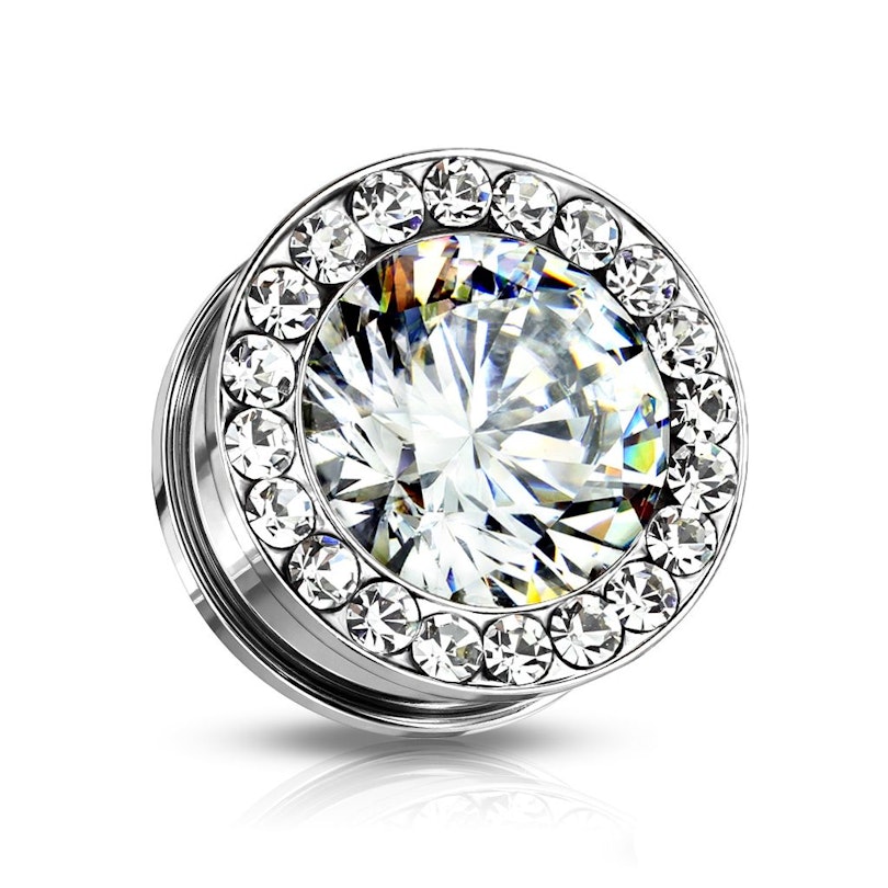 Plug with big and small gems Body Piercing