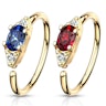 Seamless ring with oval gem in a variety of colors Piercing