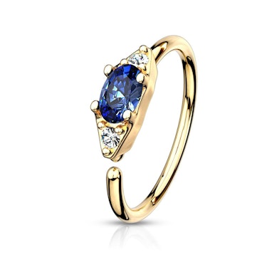Seamless ring with oval gem in a variety of colors