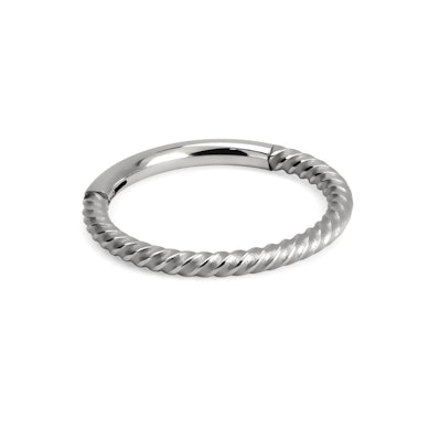 Hinged ring with twisted wire