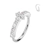 Twist ring with paving stones with a triangle center stone Body Piercing