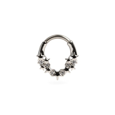 Forward facing ring with stars and stones