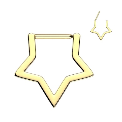 Star titanium clicker ring