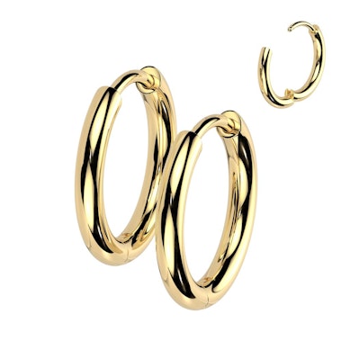 Pair of titanium huggie hoops