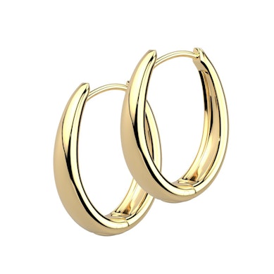 Pair of oval hoop earrings