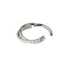 Hinged segment ring with stone-paved crossover arch Piercing Jewelry