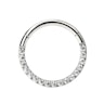 Hinged ring made of titanium with row of stones Piercings