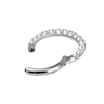 Hinged ring made of titanium with row of stones Body Jewelry