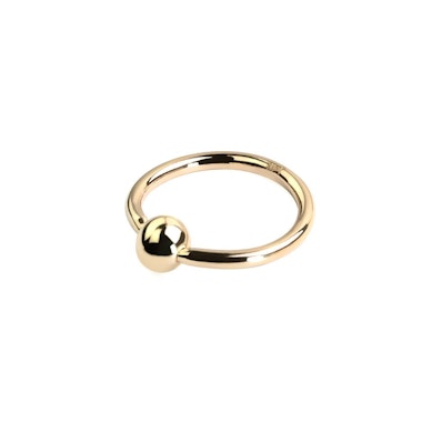 Captive bead ring made of 14k gold