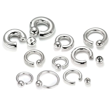 Captive bead ring in large size with thread