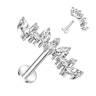 Titanium labret with marquise and round cut gem stones Piercing