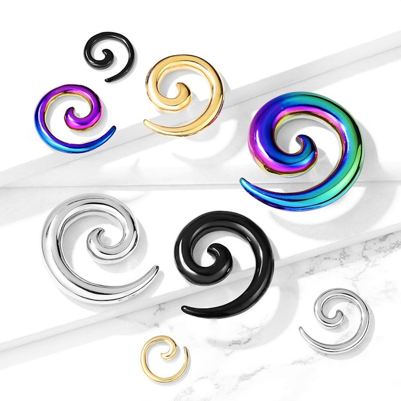 Spiral taper made of surgical steel Piercings