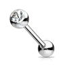 Tongue barbell made of titanium with bezel-set gem Body Piercing