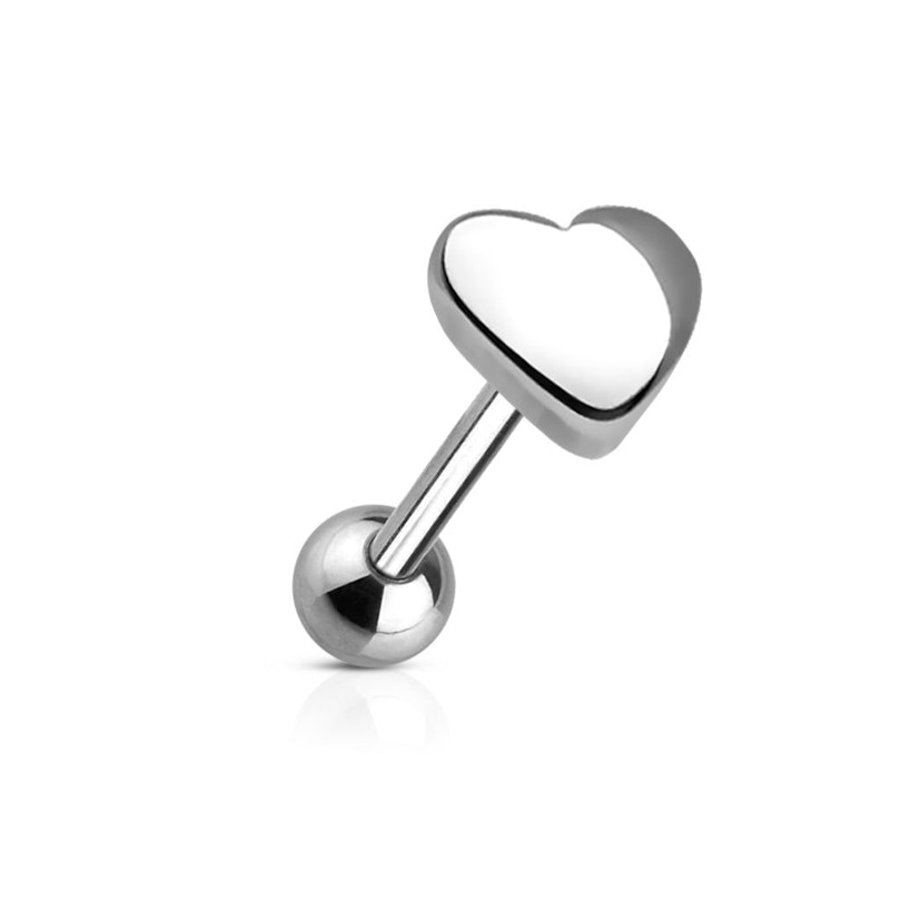 Tongue barbell with heart Body Piercing