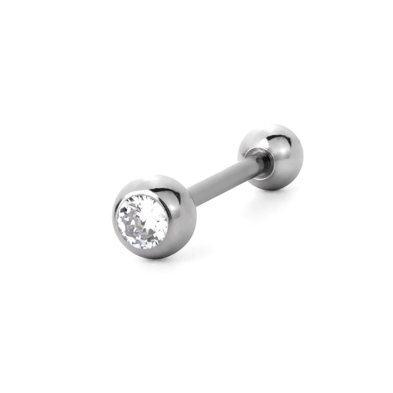 Tongue barbell made of surgical steel in your choice of gem color Piercing