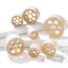 Tunnel made of wood with hexagonal design Piercing Jewelry