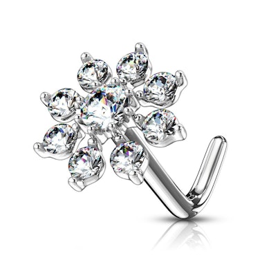 Nose ring with star charm and clear stones