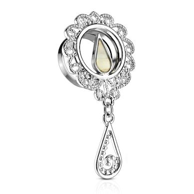 Tunnel with drop-shaped mother of pearl