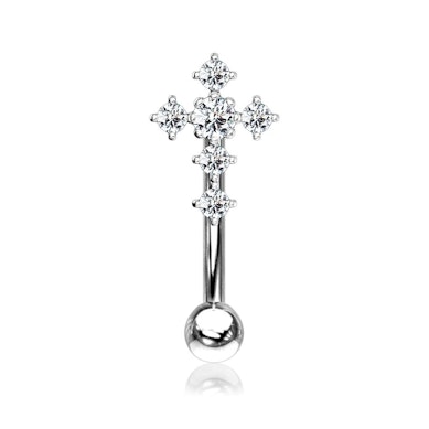 Curved barbell with paved cross